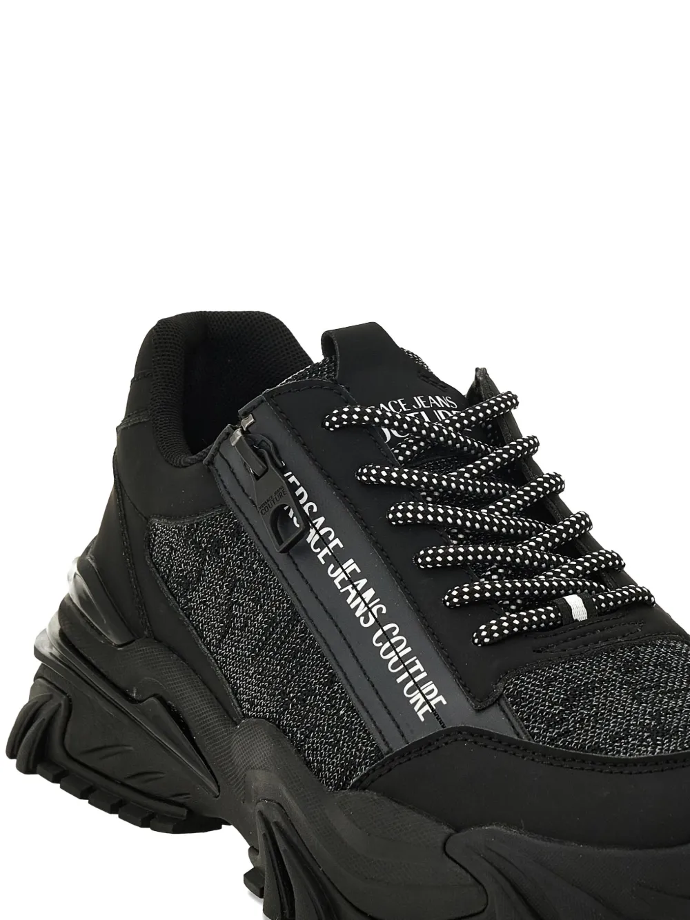Versace Jeans Couture zip-detail textured sneakers Black