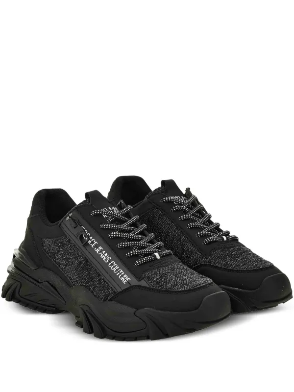 Versace Jeans Couture zip-detail Textured Sneakers Black FARFETCH PH