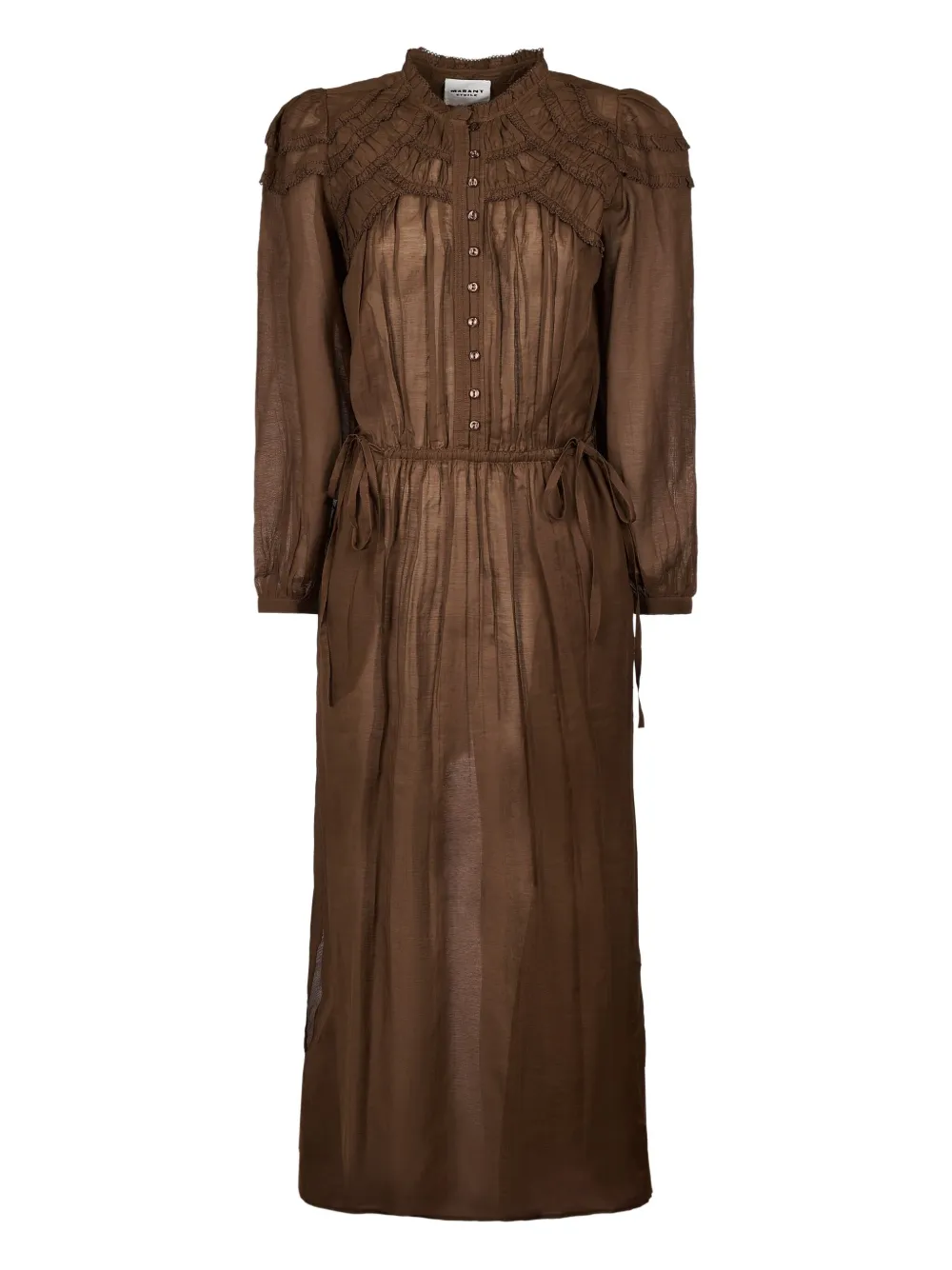 MARANT ÉTOILE ruffled button-front maxi dress | Brown | Image 1