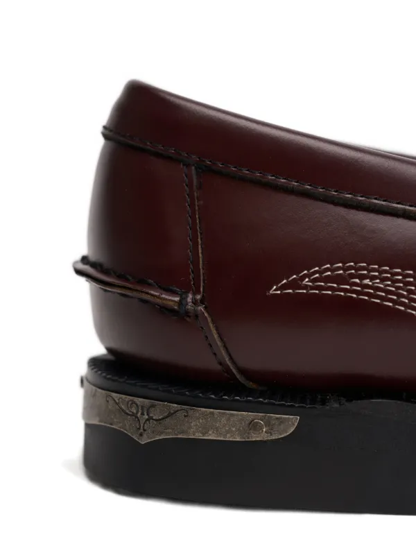 Sebago Dan El Paso Embroidered Penny Loafers | Brown | FARFETCH