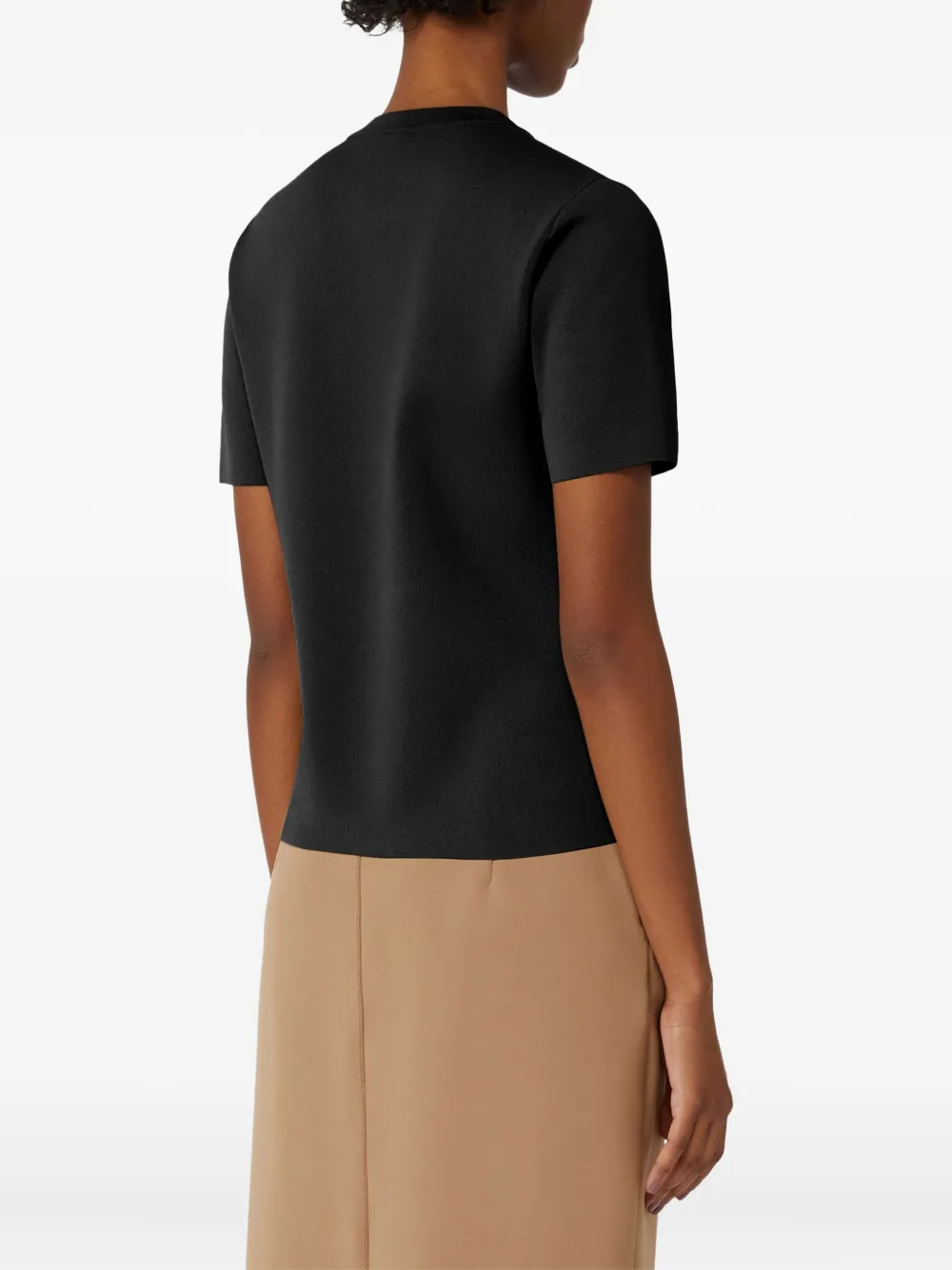Max Mara T-shirt met logo-reliëf Zwart