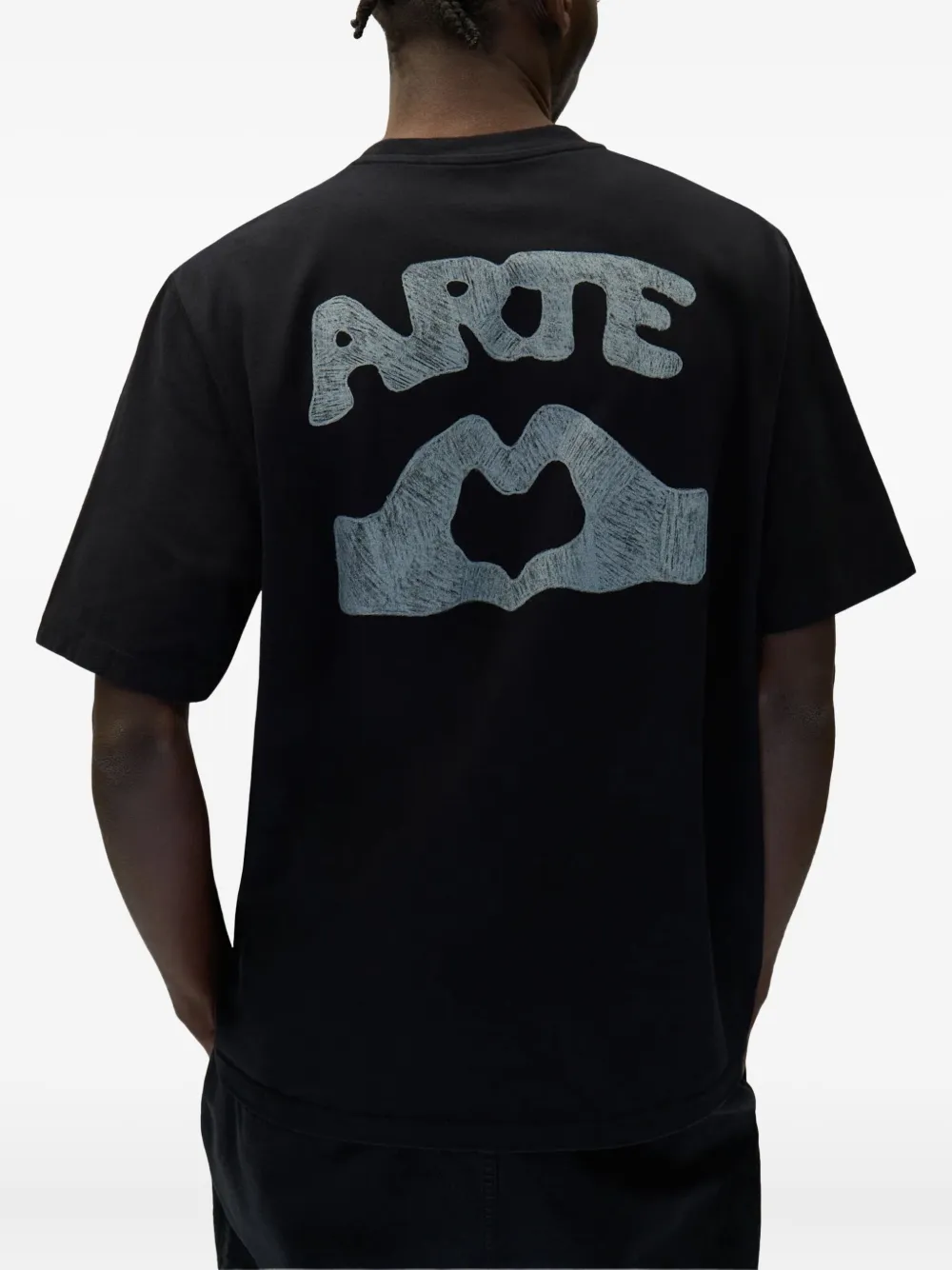 Arte Antwerp T-shirt met grafische print en hartprint - Zwart