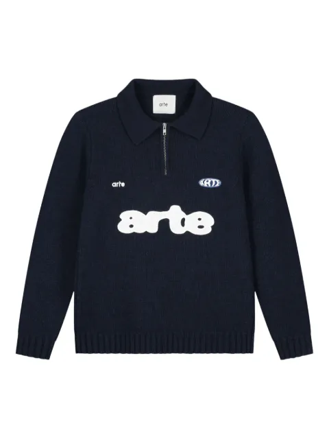 Arte Antwerp logo-embroidered half-zip polo shirt