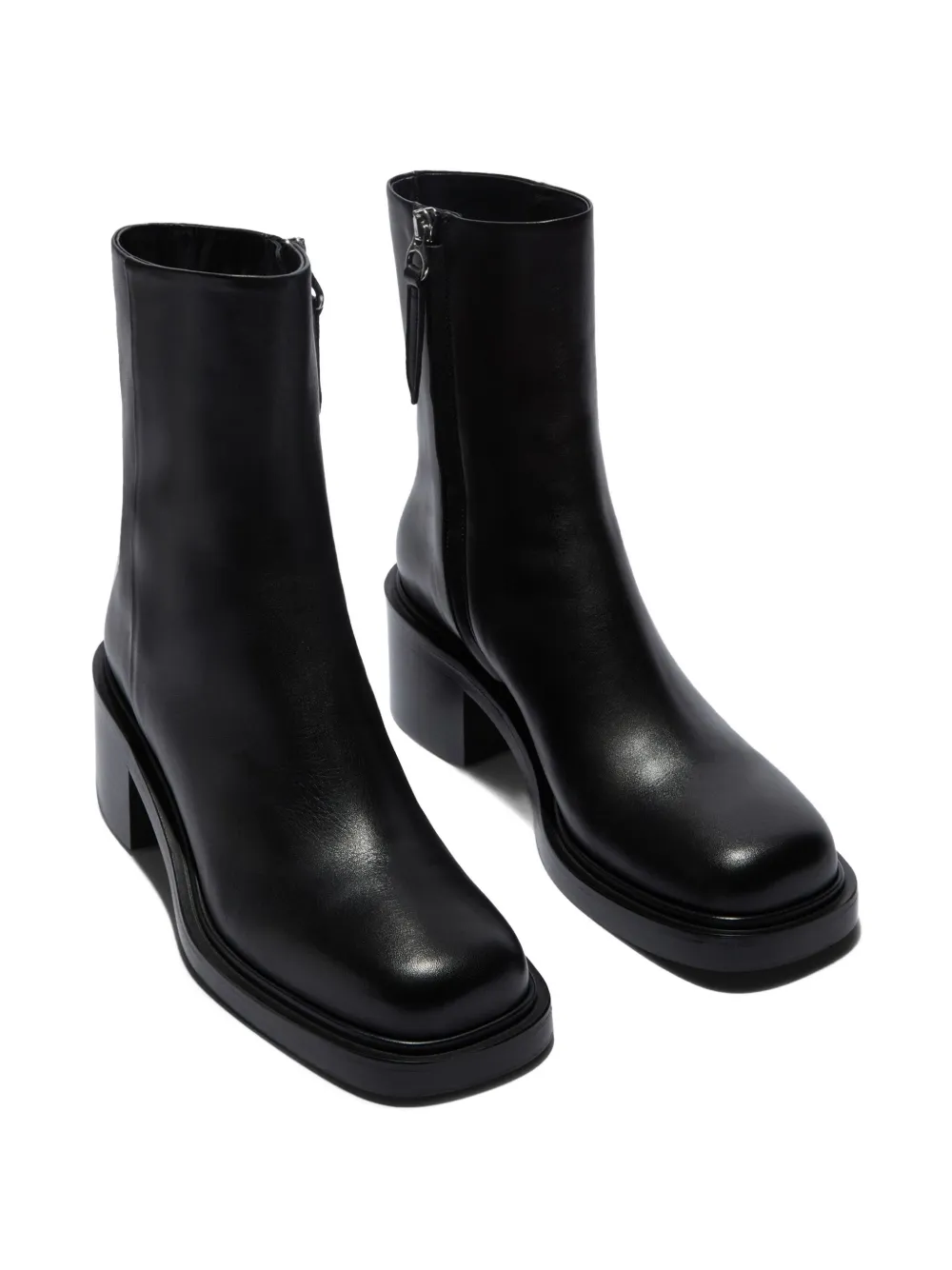 Aeyde zip-front square-toe boots Black
