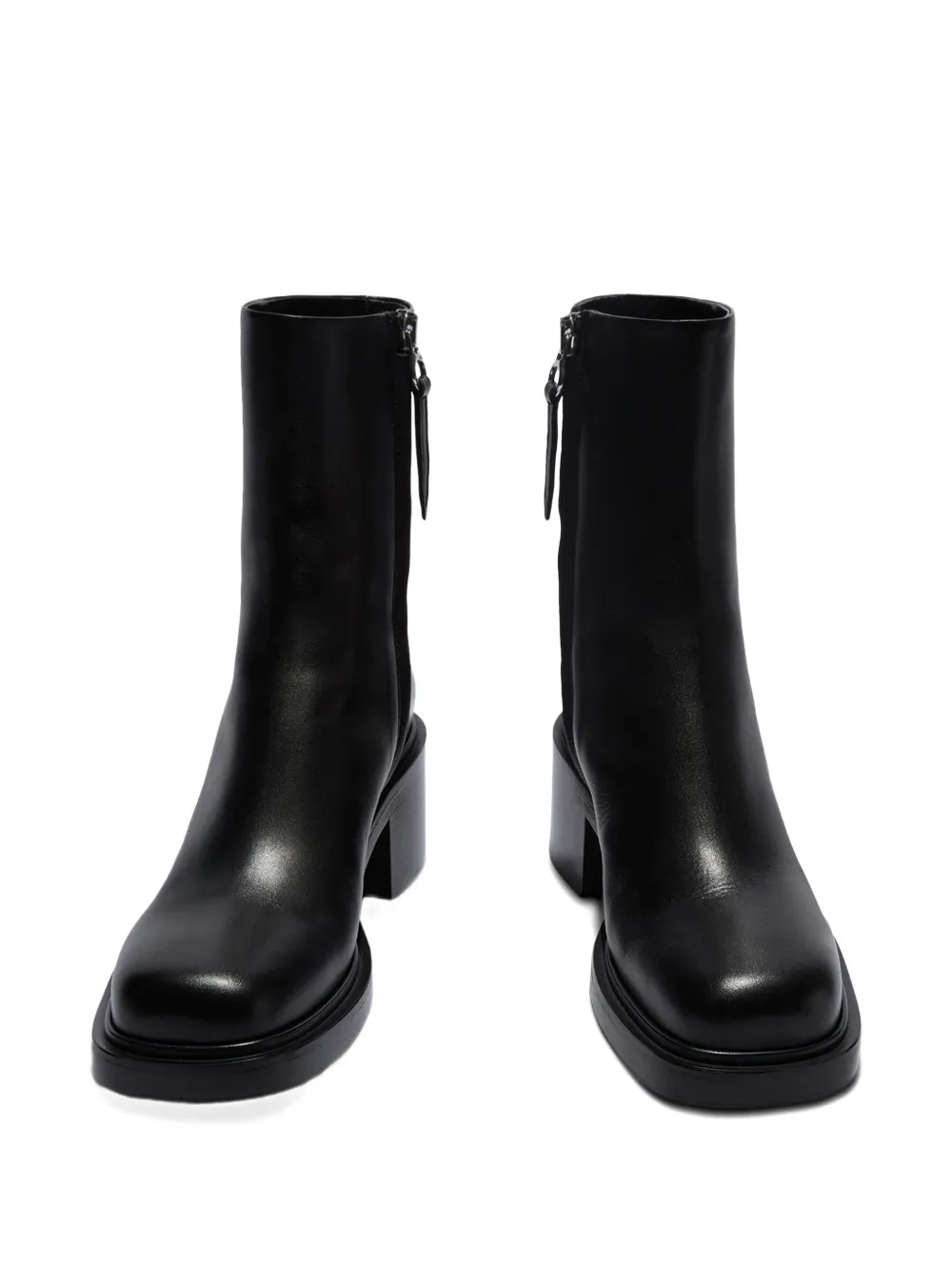 Aeyde zip-front square-toe boots Black