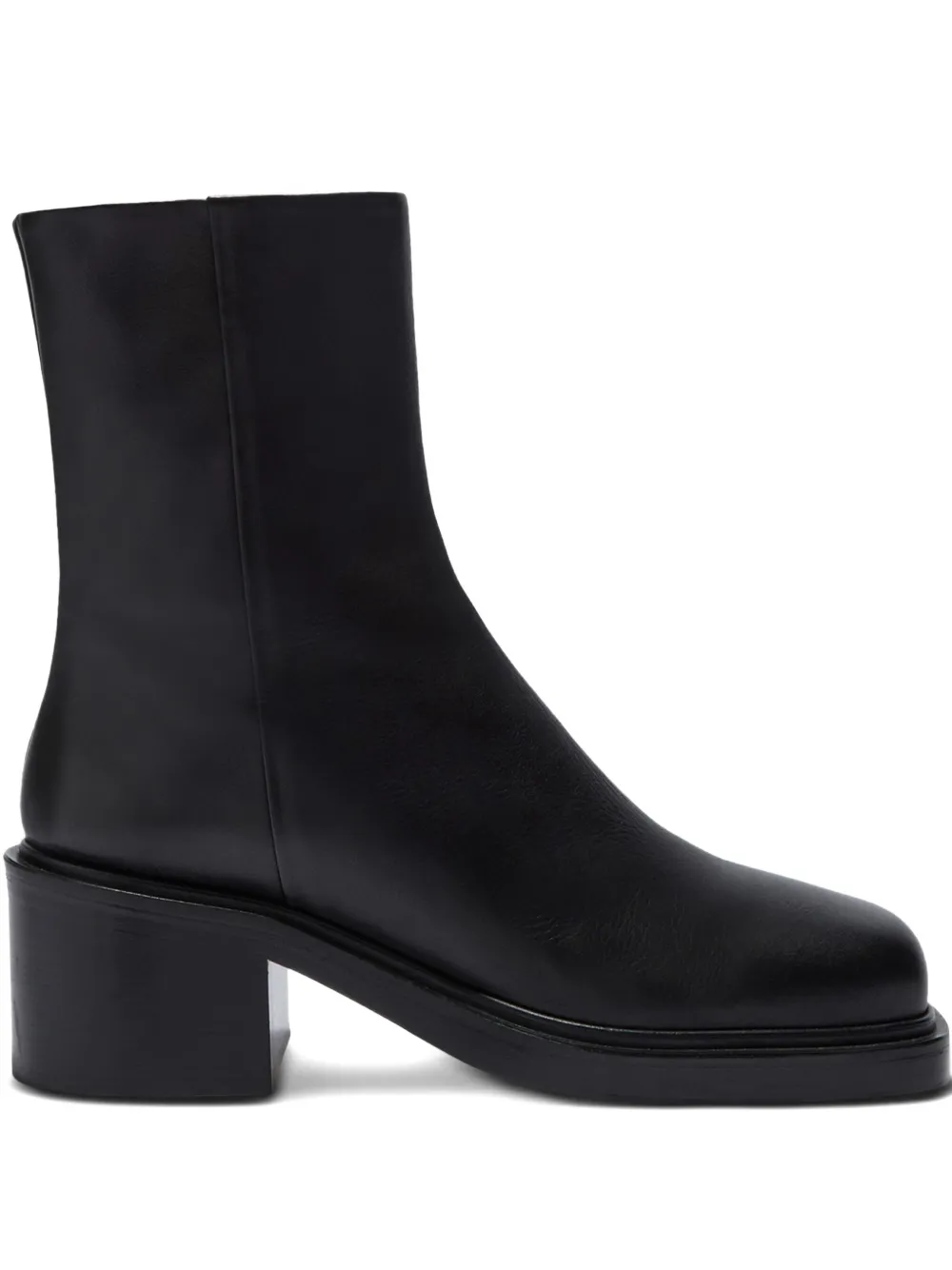 Aeyde zip-front square-toe boots Black