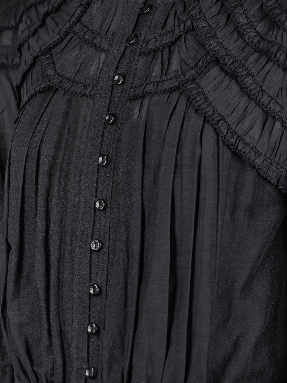 MARANT ÉTOILE Jurk met ruches en knopen Zwart
