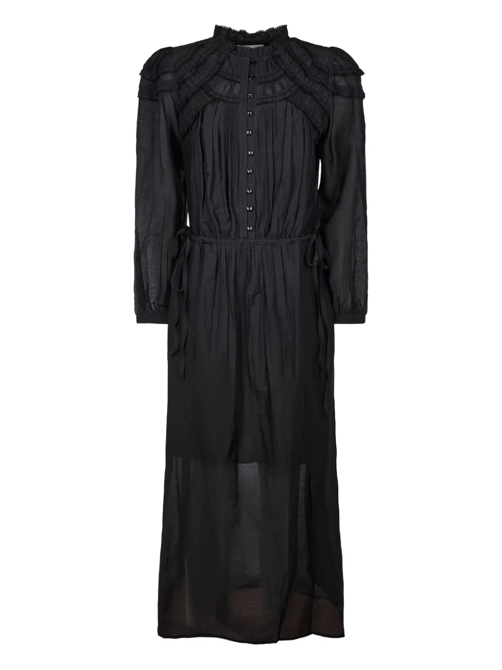 MARANT ÉTOILE Jurk met ruches en knopen Zwart