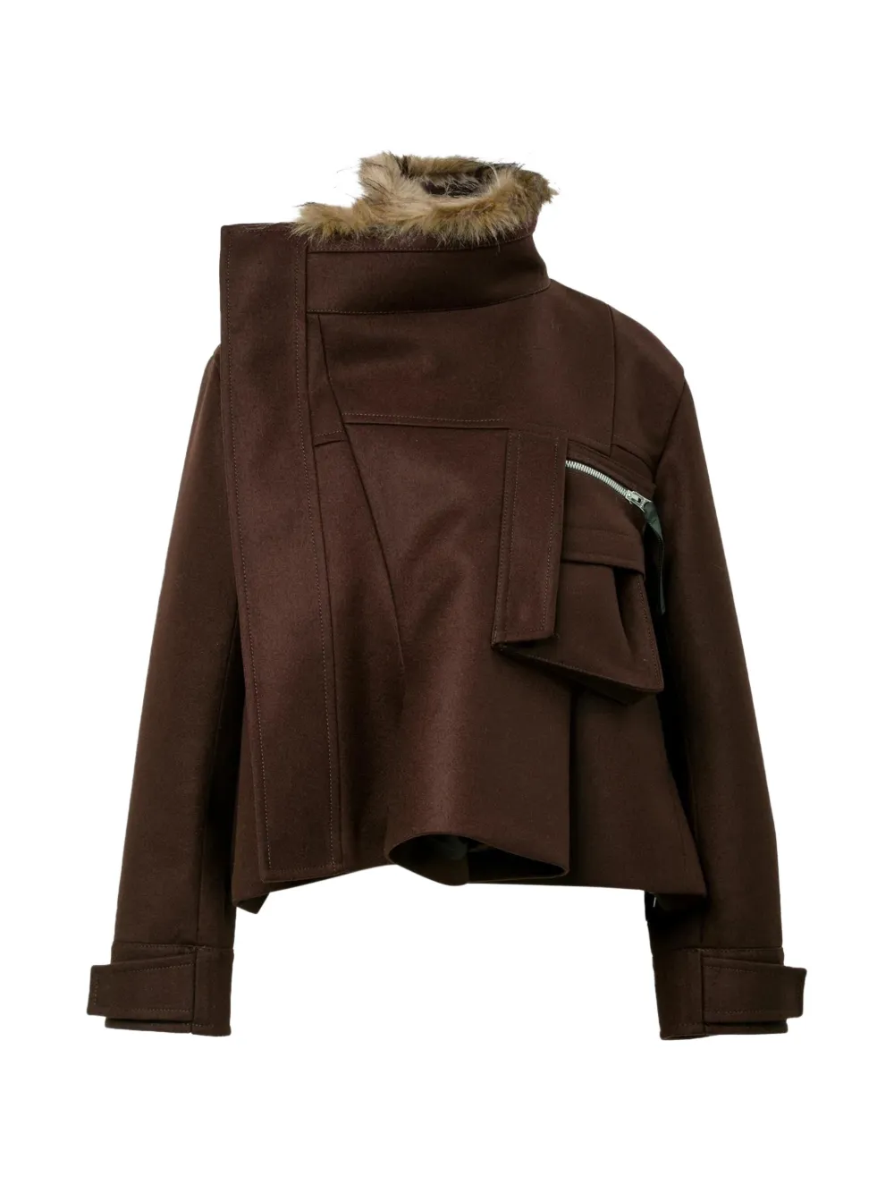 sacai Melton jacket - Braun