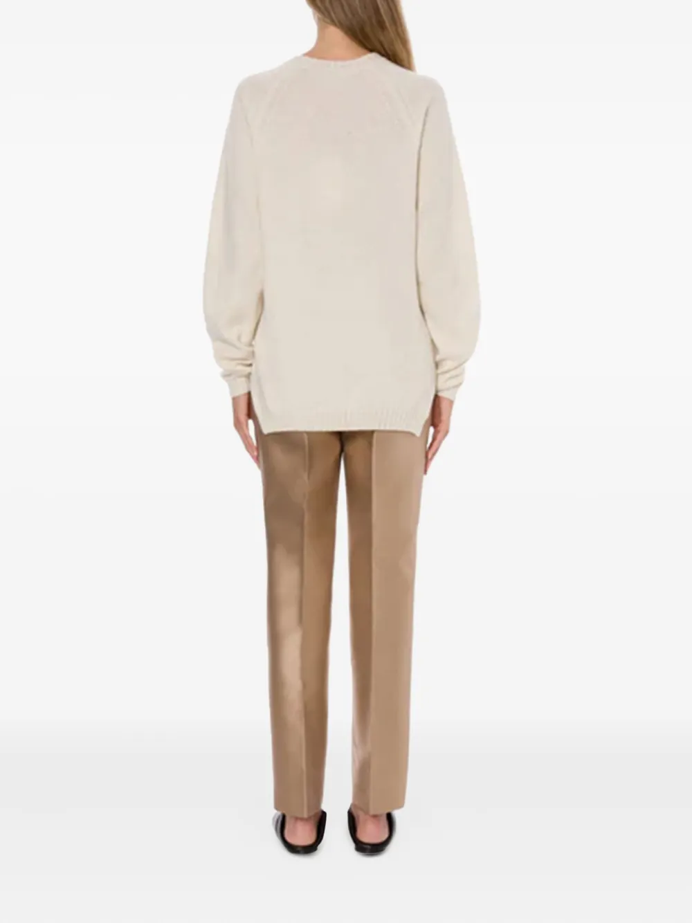 Alberta Ferretti Logo-embroidered Sweater In Neutral