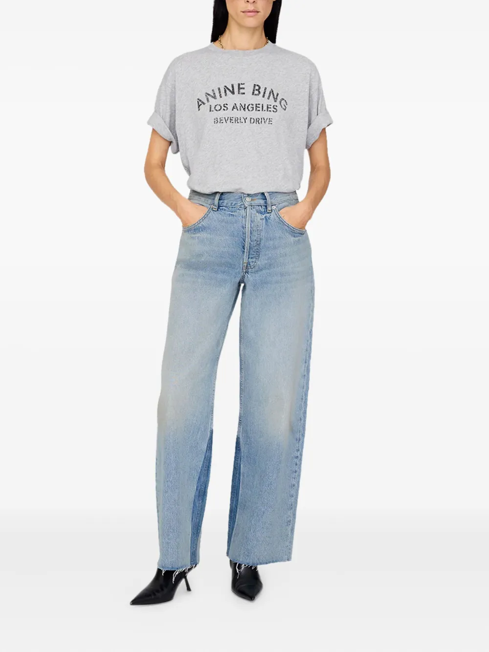 Anine Bing Cohen Graphic-print T-shirt In Gray