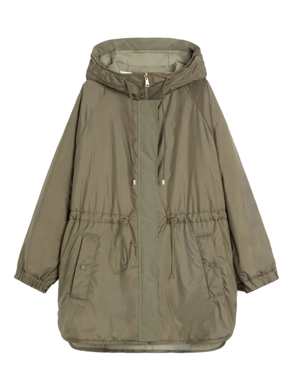 Weekend Max Mara Quilted Hooded Parka In Green