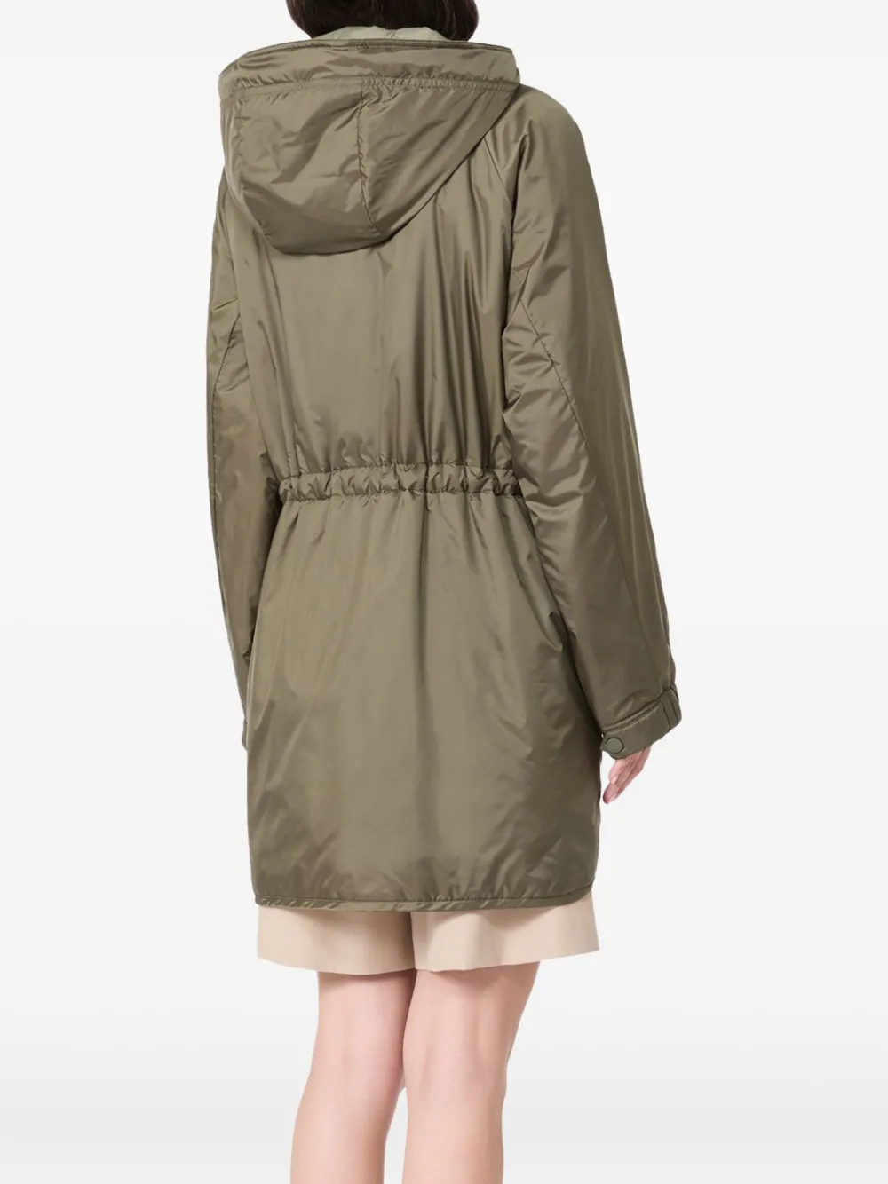 Weekend Max Mara Quilted Hooded Parka In Green