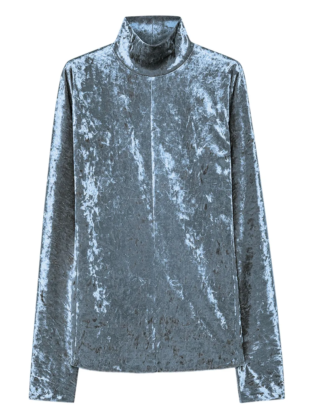 Forte Forte crushed-velvet high-neck top | Blue | Image 1