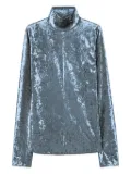 Forte Forte crushed-velvet high-neck top - Blue
