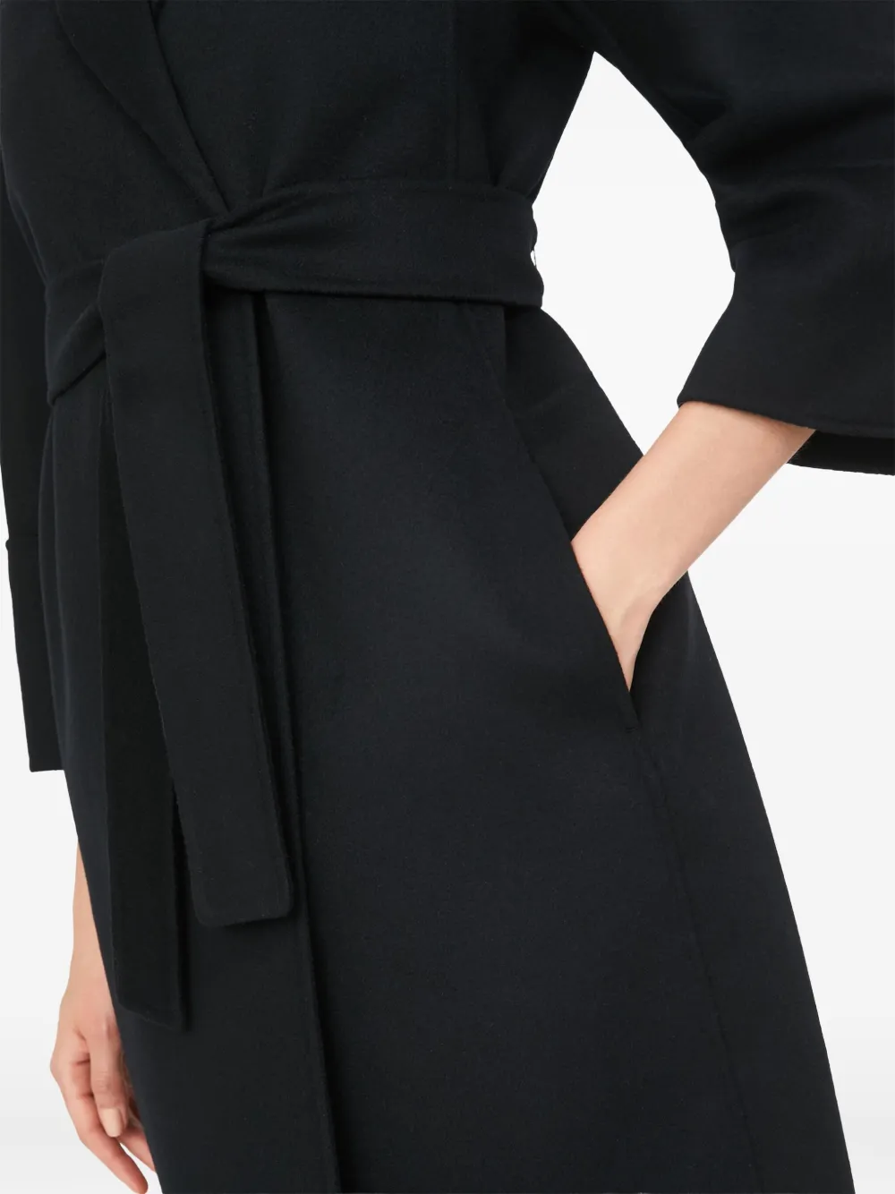 'S Max Mara Arona jas met ceintuur Zwart