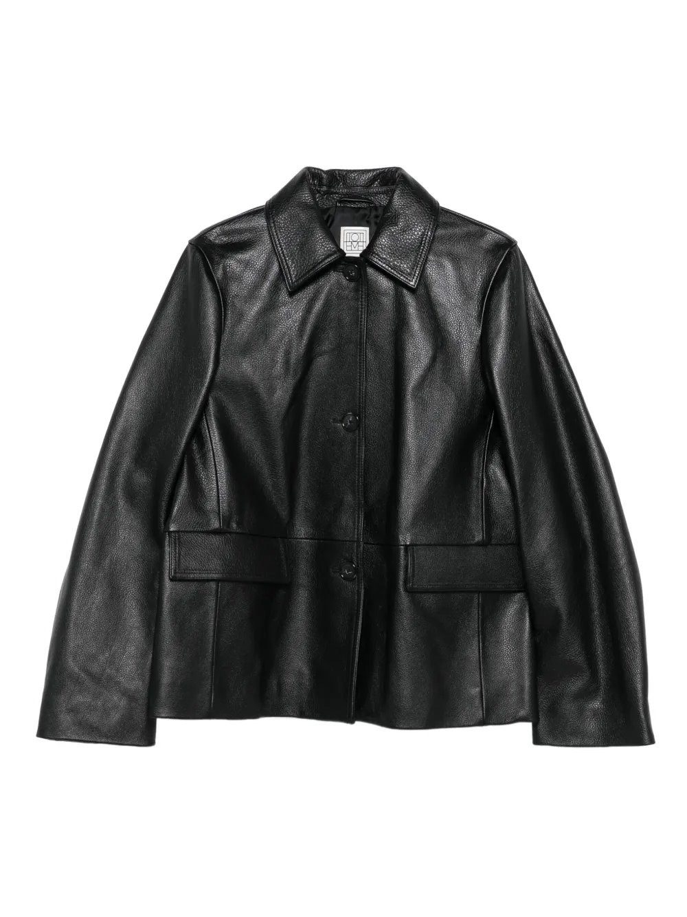 TOTEME grained-texture leather jacket | Black | Image 1