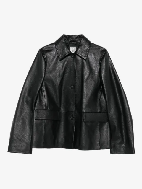 TOTEME grained leather jacket petite
