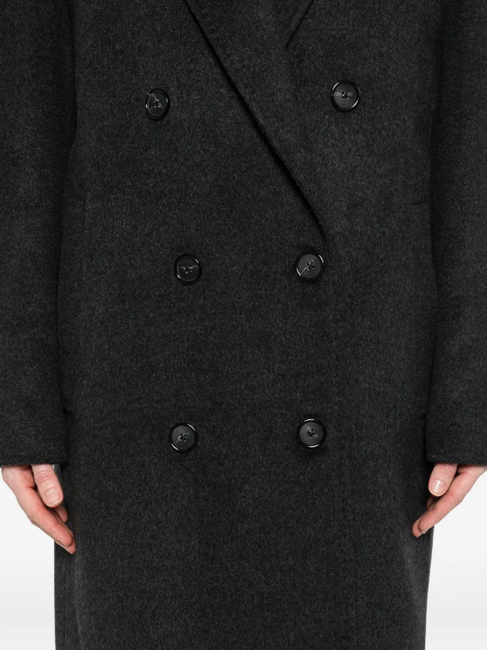 Totême Double-breasted Cashmere Coat In Black