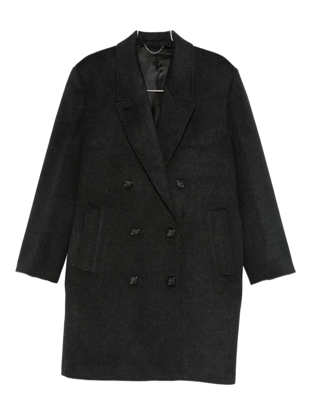 Totême Double-breasted Cashmere Coat In Black