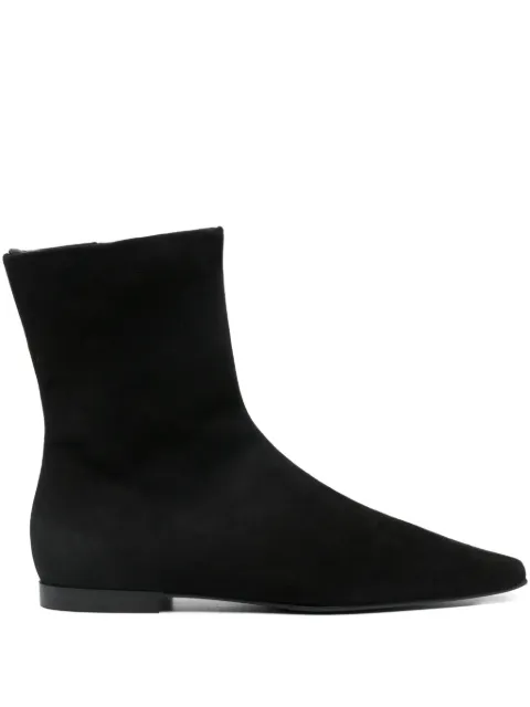 TOTEME zipped suede pointed-toe boots