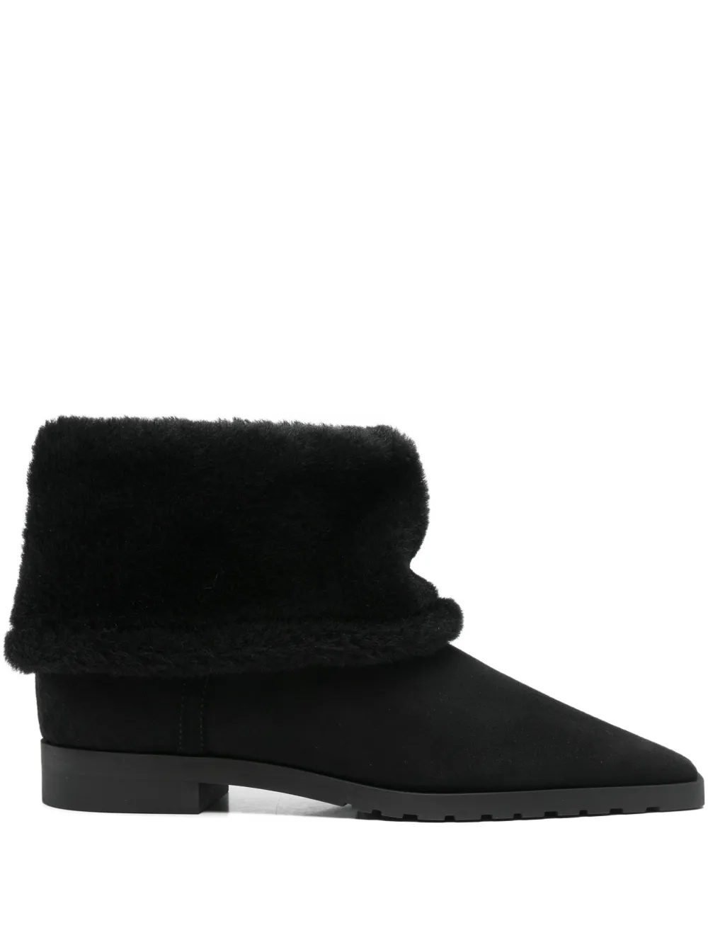 Totême Fold-down Shearling Boots In Black