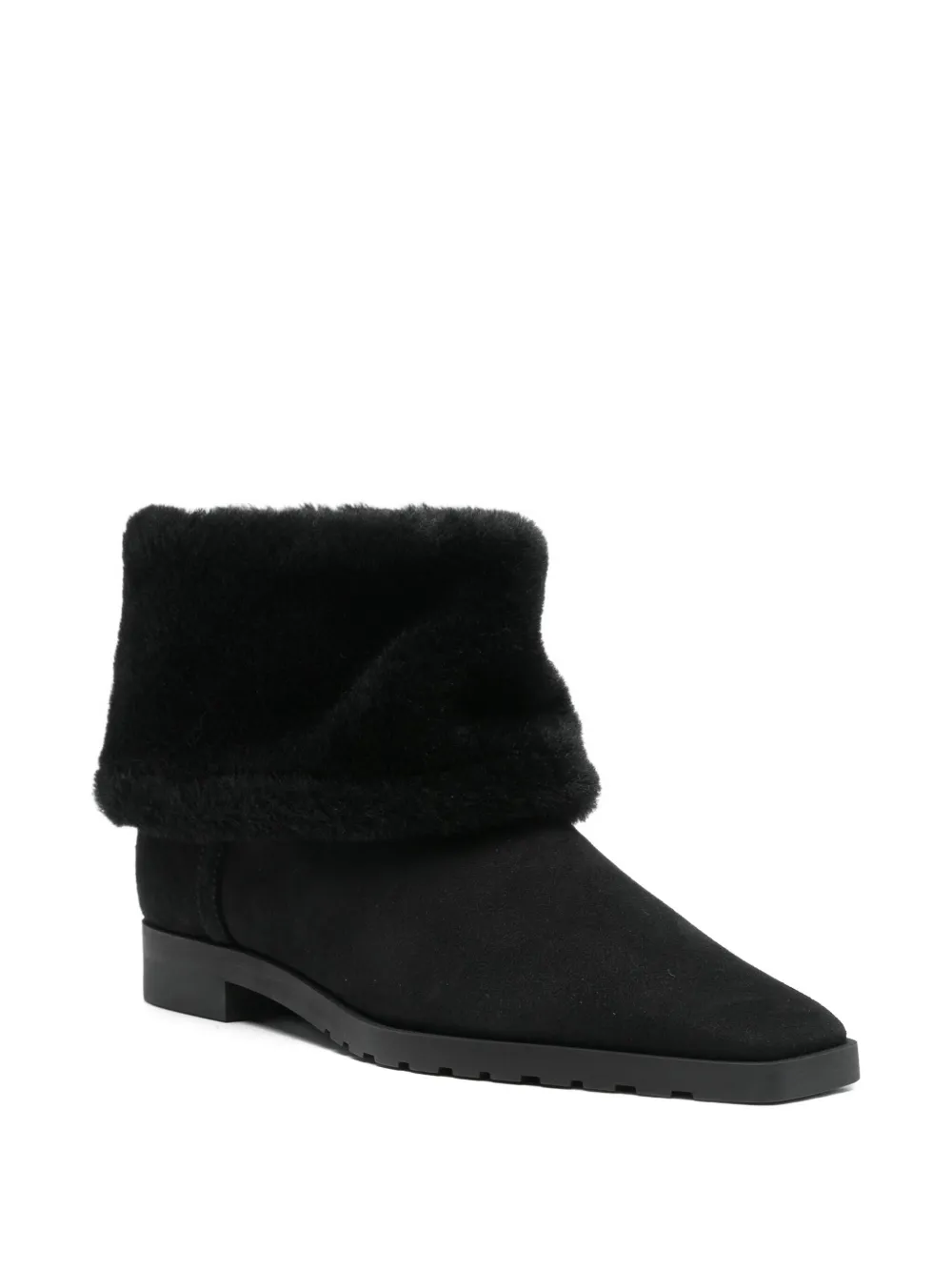 Totême Fold-down Shearling Boots In Black