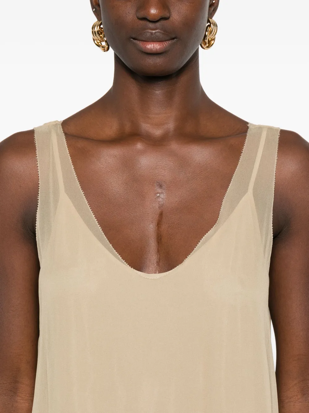 Totême Slip Midi Dress In Neutral