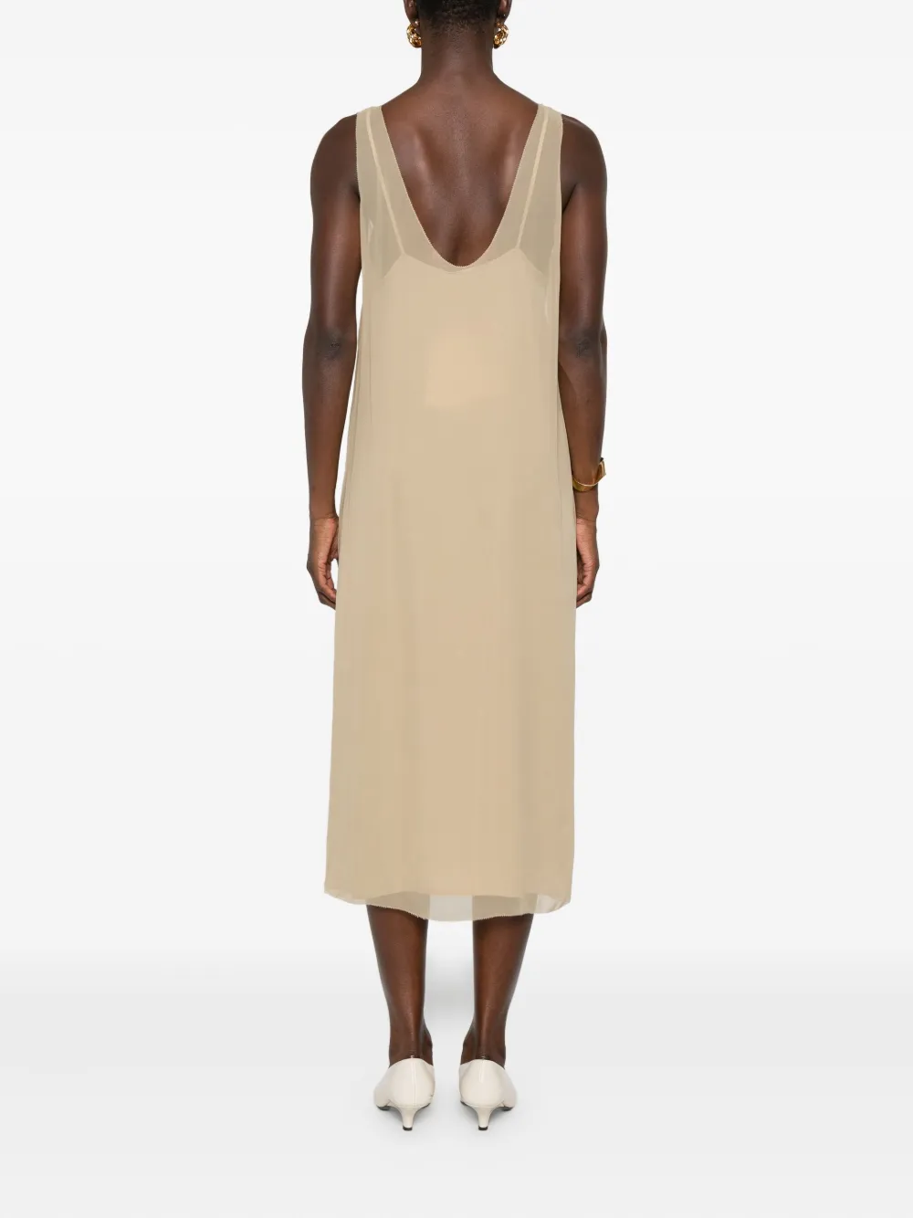 Totême Slip Midi Dress In Neutral