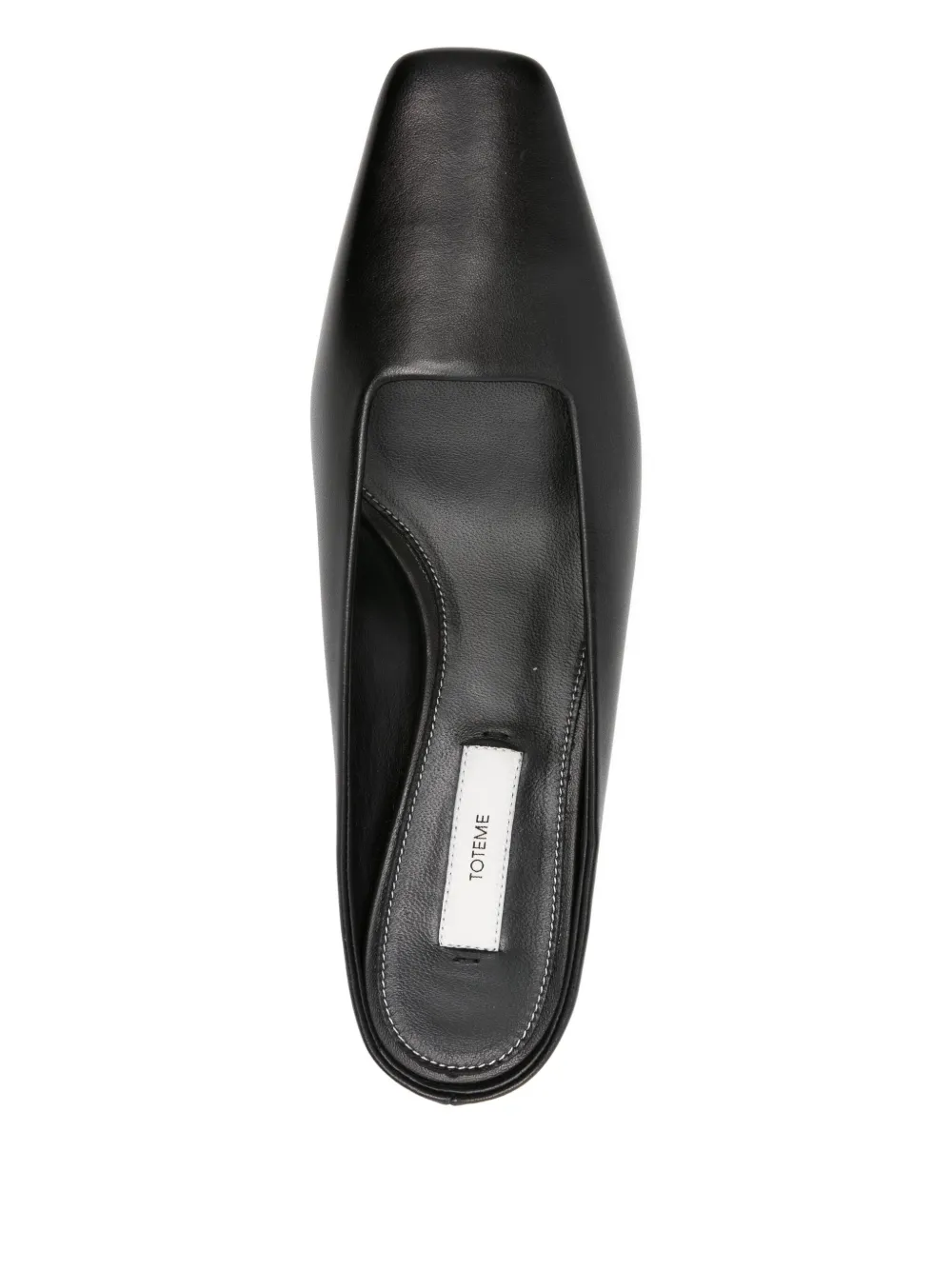 TOTEME square-toe leather mules Black
