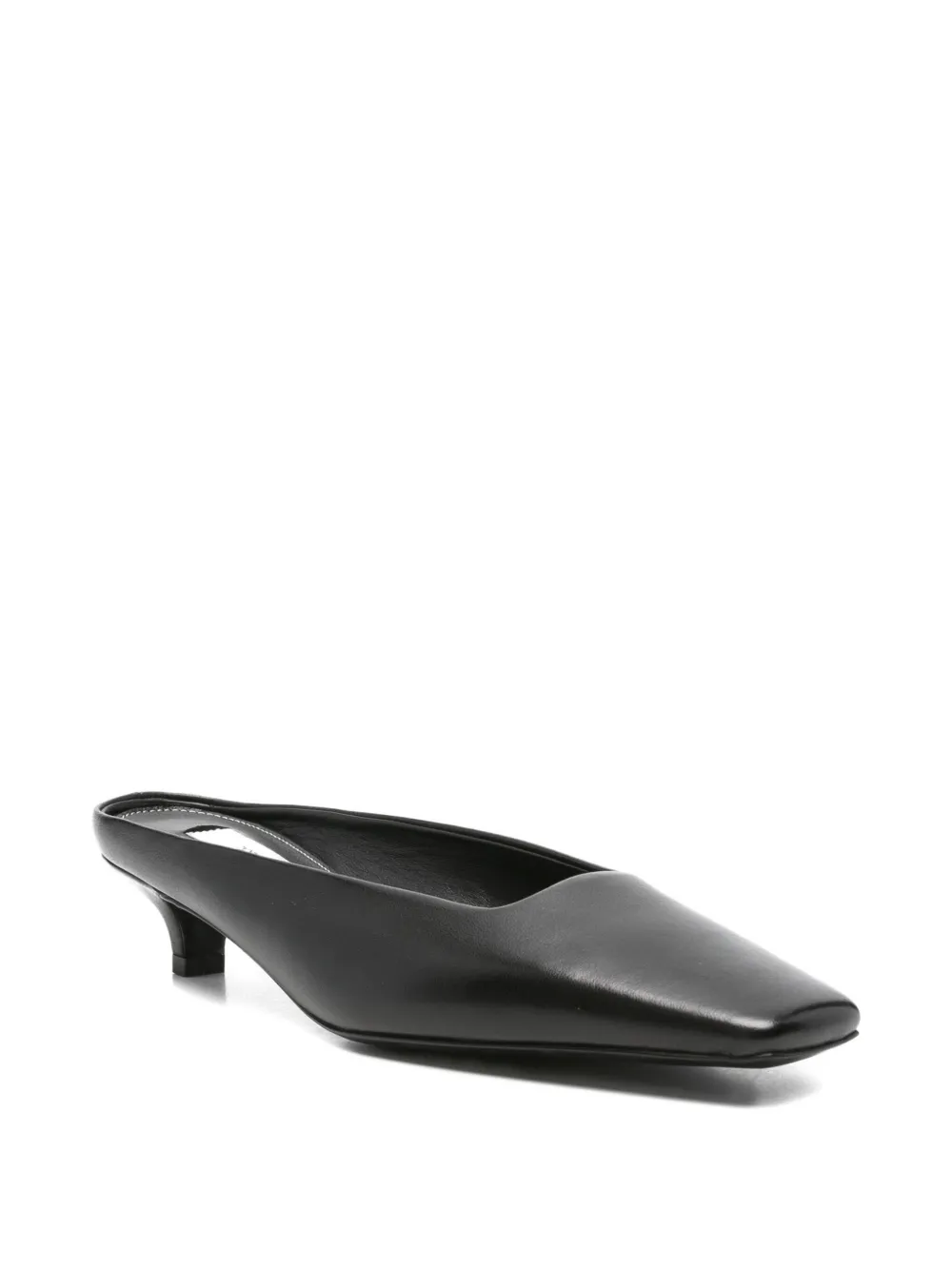 TOTEME square-toe leather mules Black