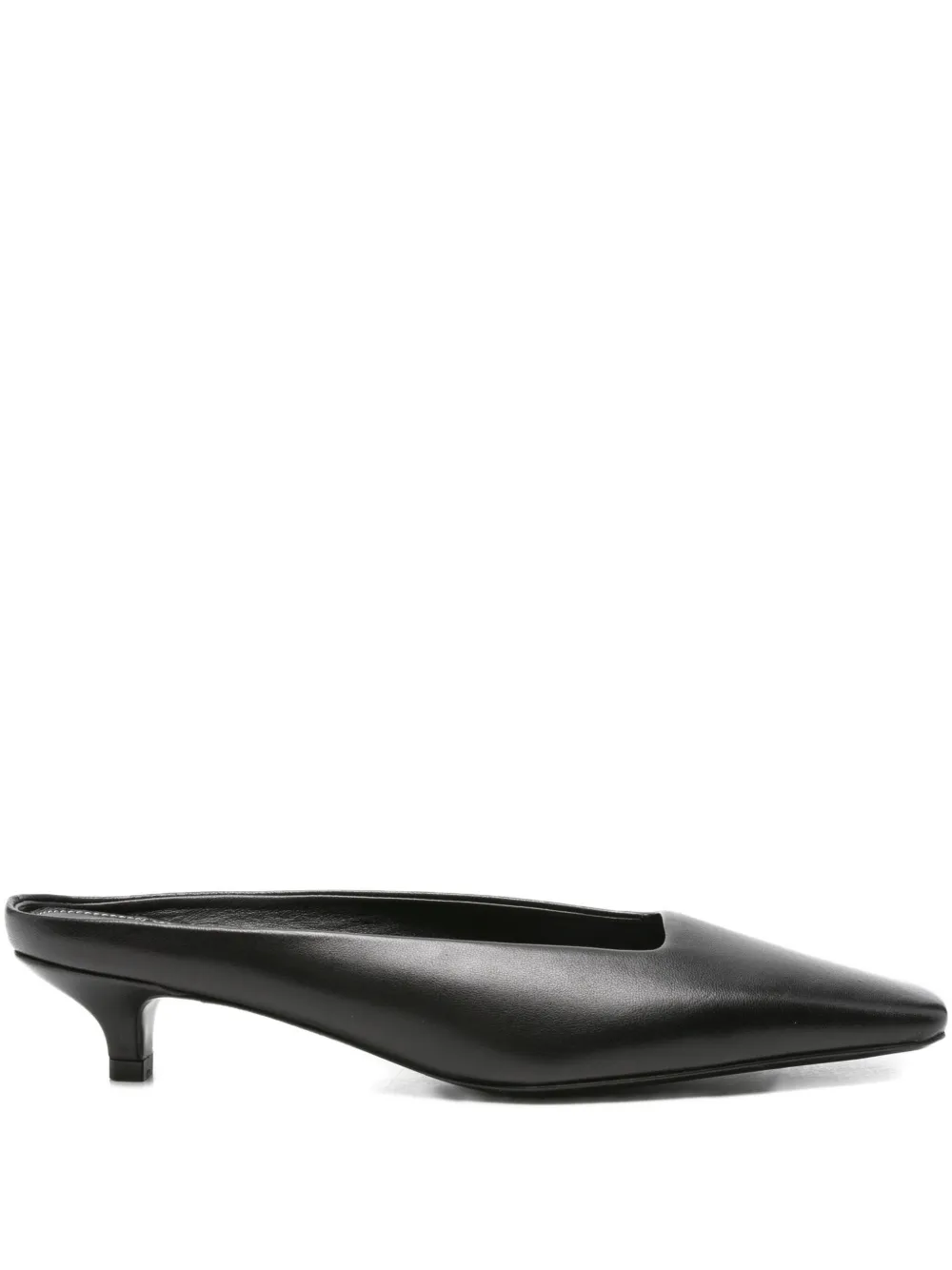 Totême Square-toe Leather Mules In Black