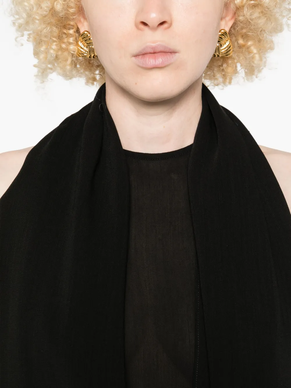 TOTEME Gedrapeerde rok met franje Zwart