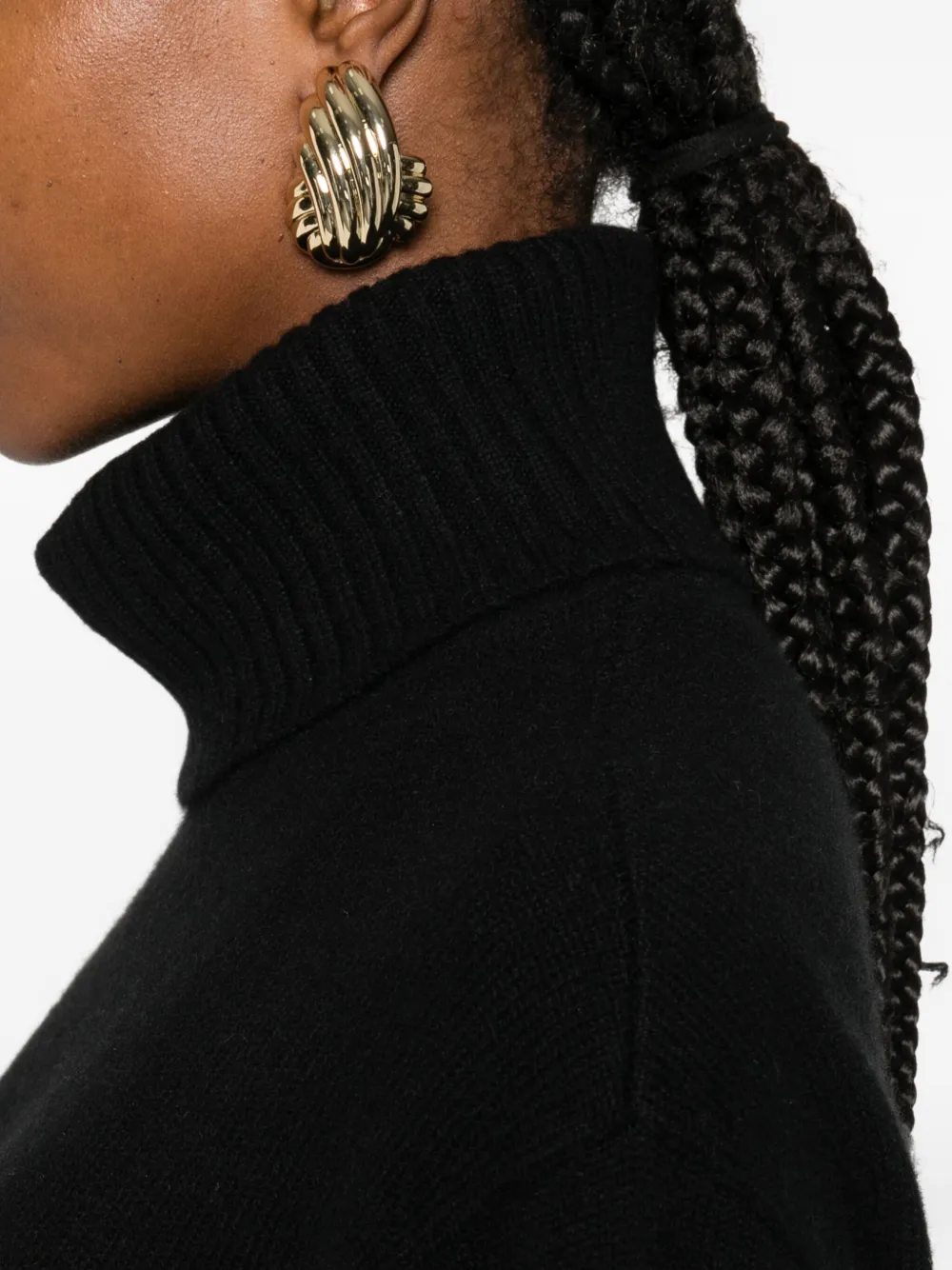 Totême Roll-neck Cashmere Sweater In Black