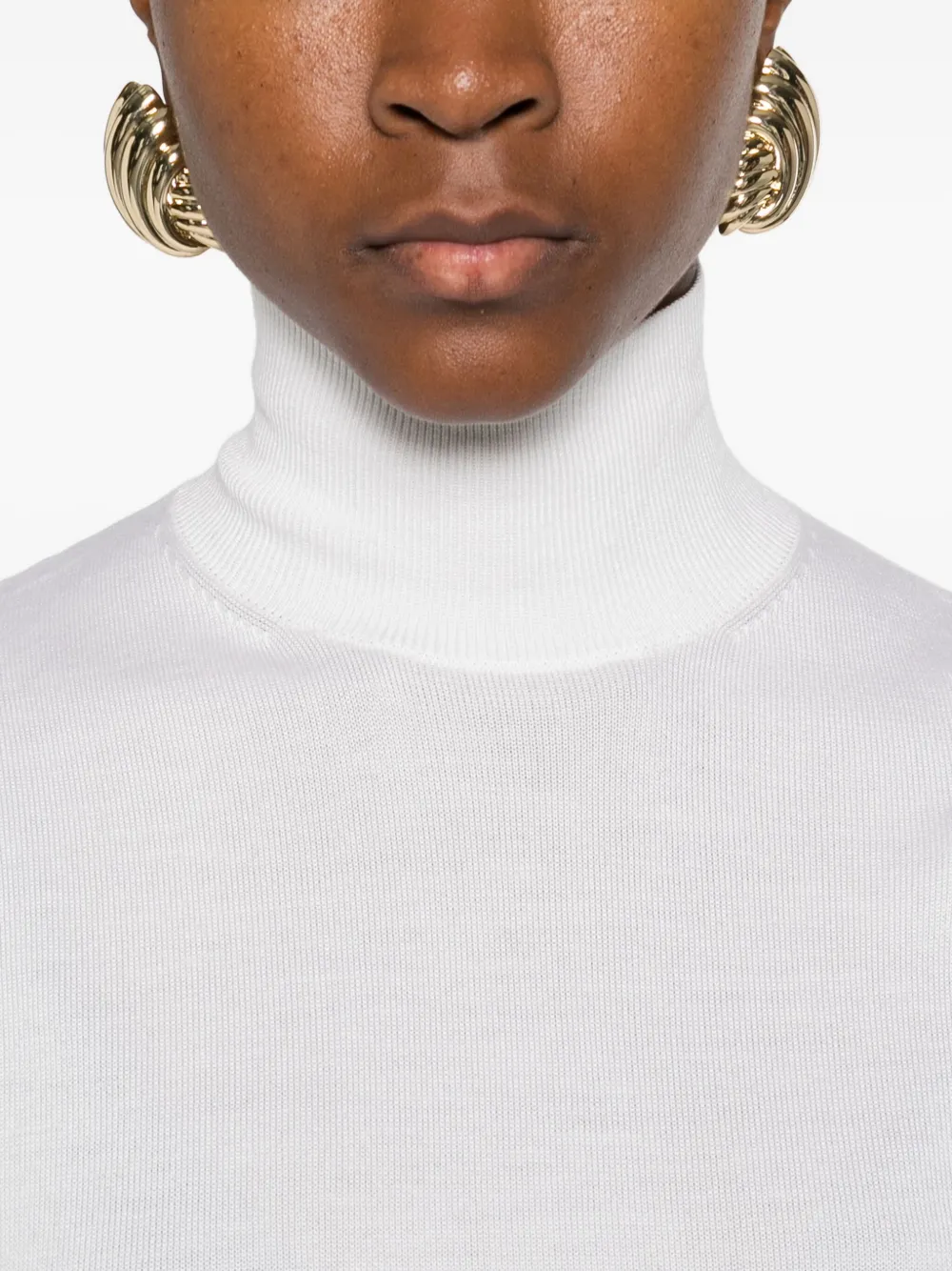 Totême Top Mit Rollkragen In White