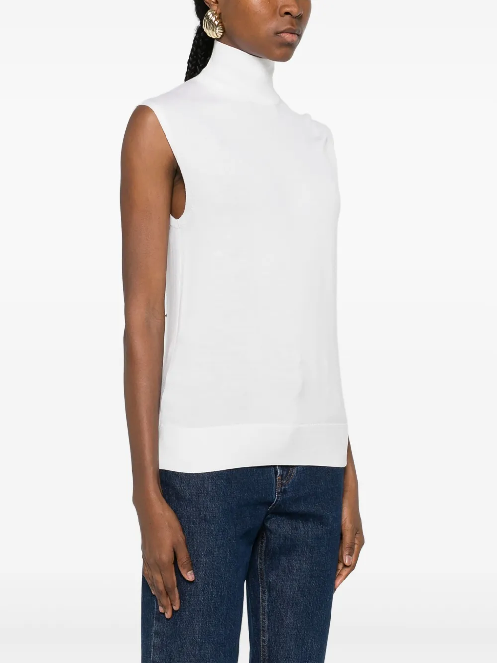 Totême Top Mit Rollkragen In White
