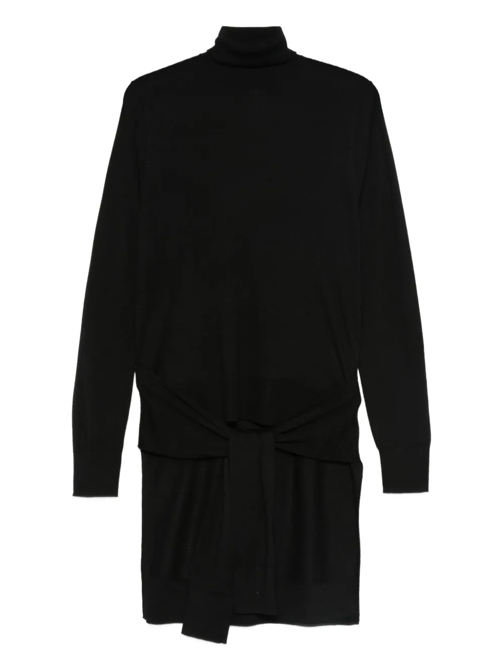 TOTEME double-sleeve tie-front turtleneck dress | Black | Image 1