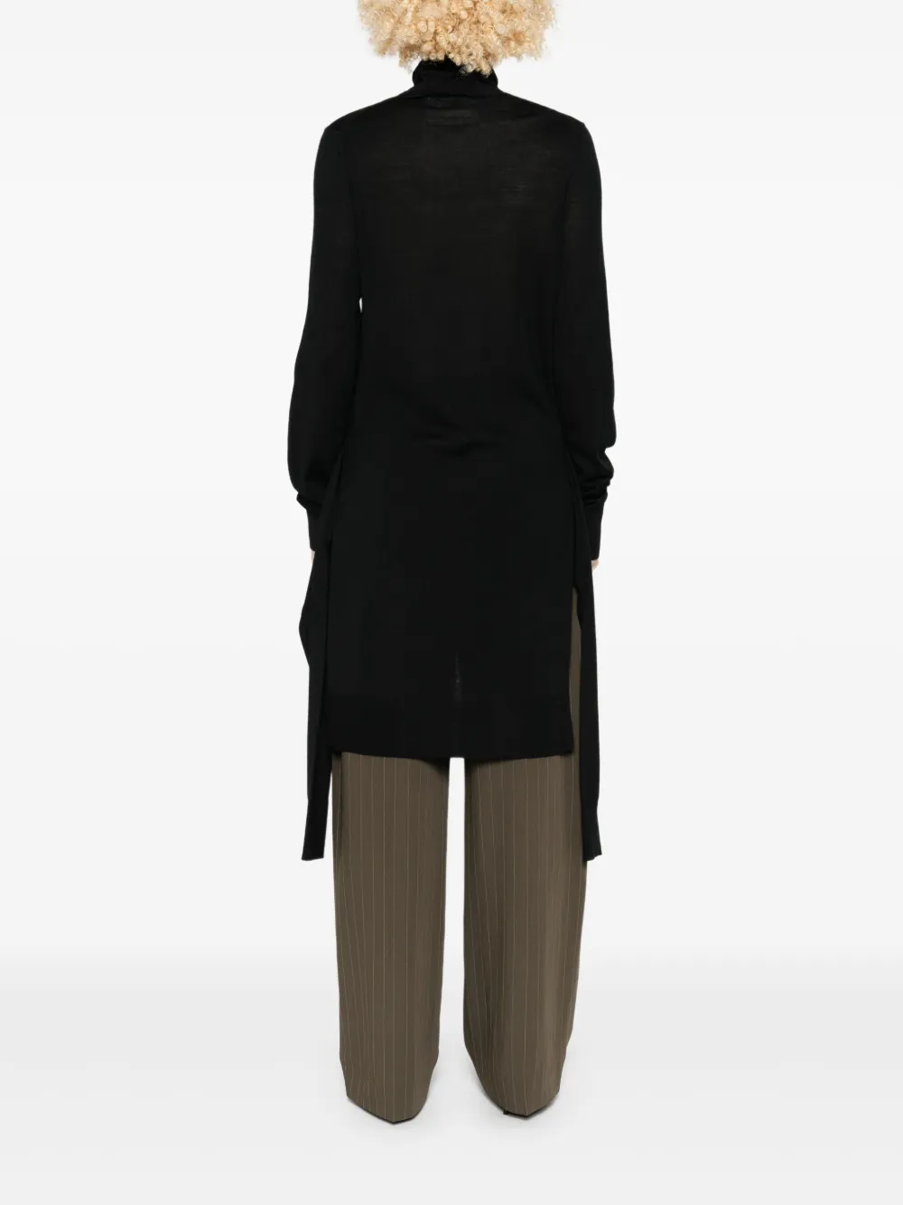 TOTEME Jurk met gestrikte voorkant en col Zwart