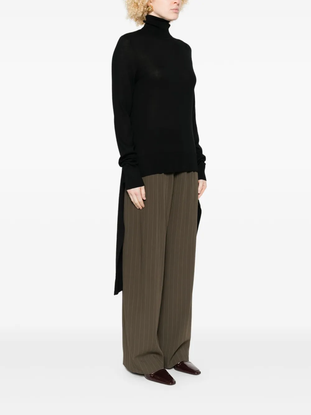 TOTEME Jurk met gestrikte voorkant en col Zwart