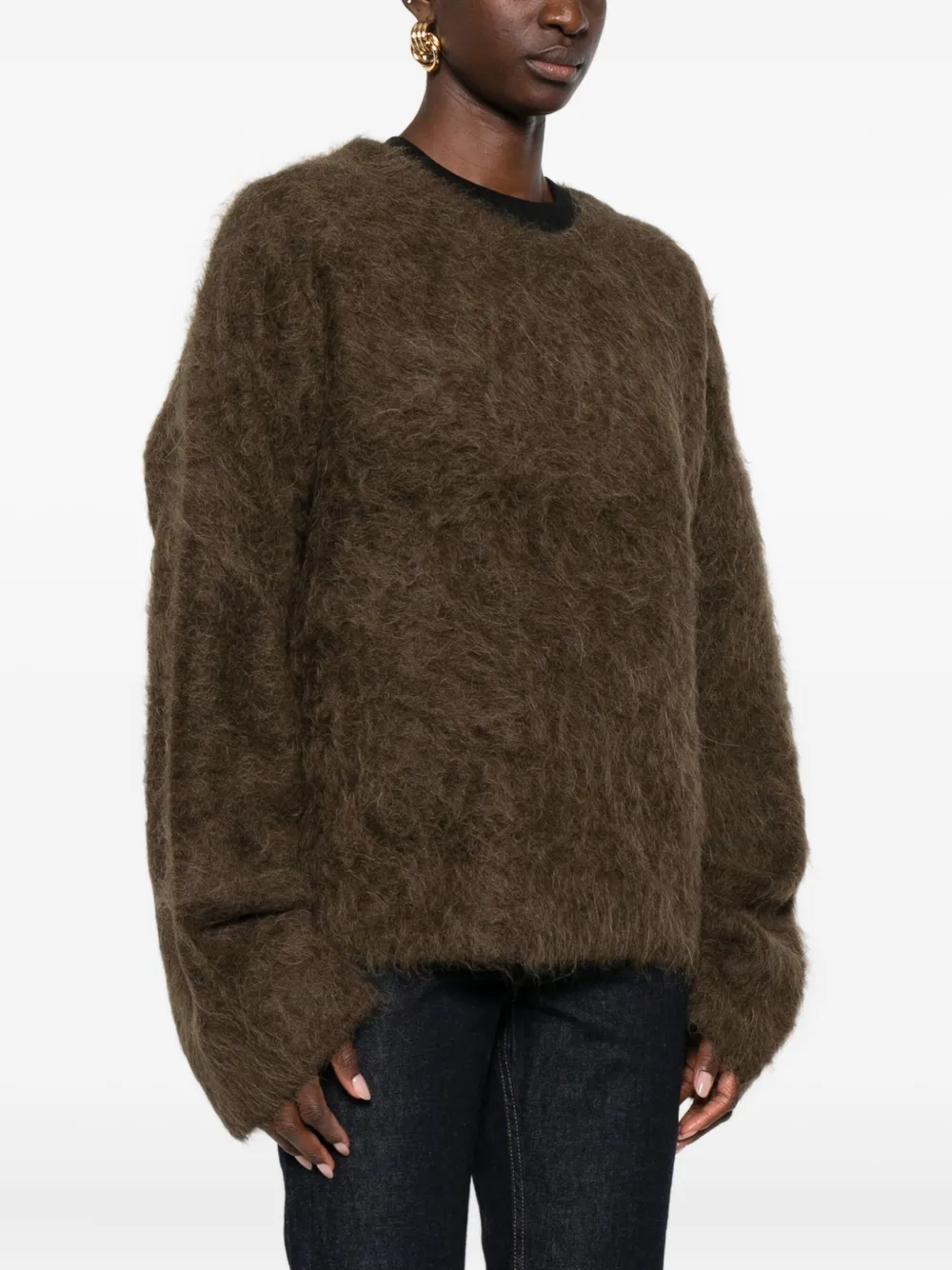 Totême Toteme Boxy Alpaca Blend Sweater In Brown