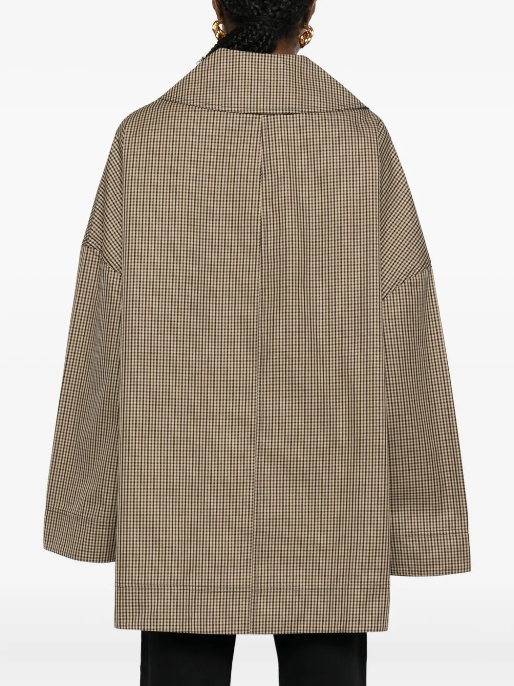 Totême Double-breasted Checked Jacket In Brown