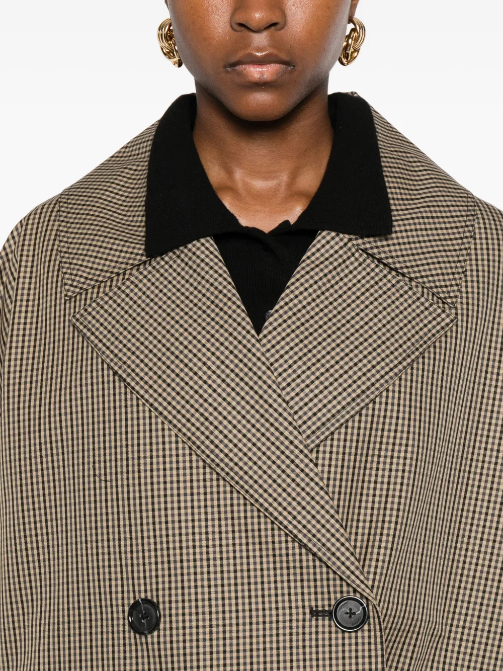 Totême Double-breasted Checked Jacket In Brown