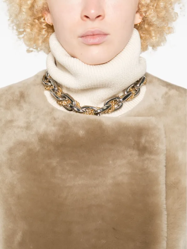 TOTEME ノーカラー ムートンコート | ニュートラル | FARFETCH JP