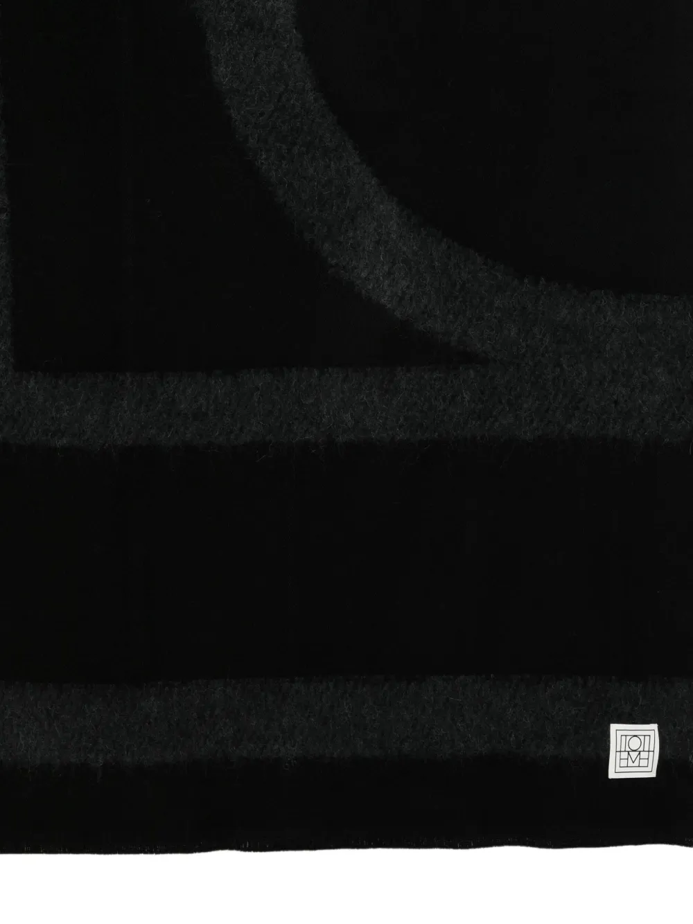 Totême Geometric Pattern Wool Scarf With Soft Texture In Black
