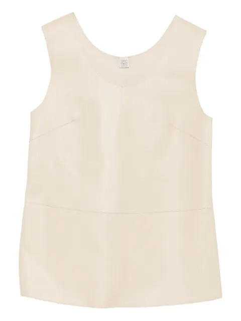 TOTEME camiseta de piel con cuello redondo
