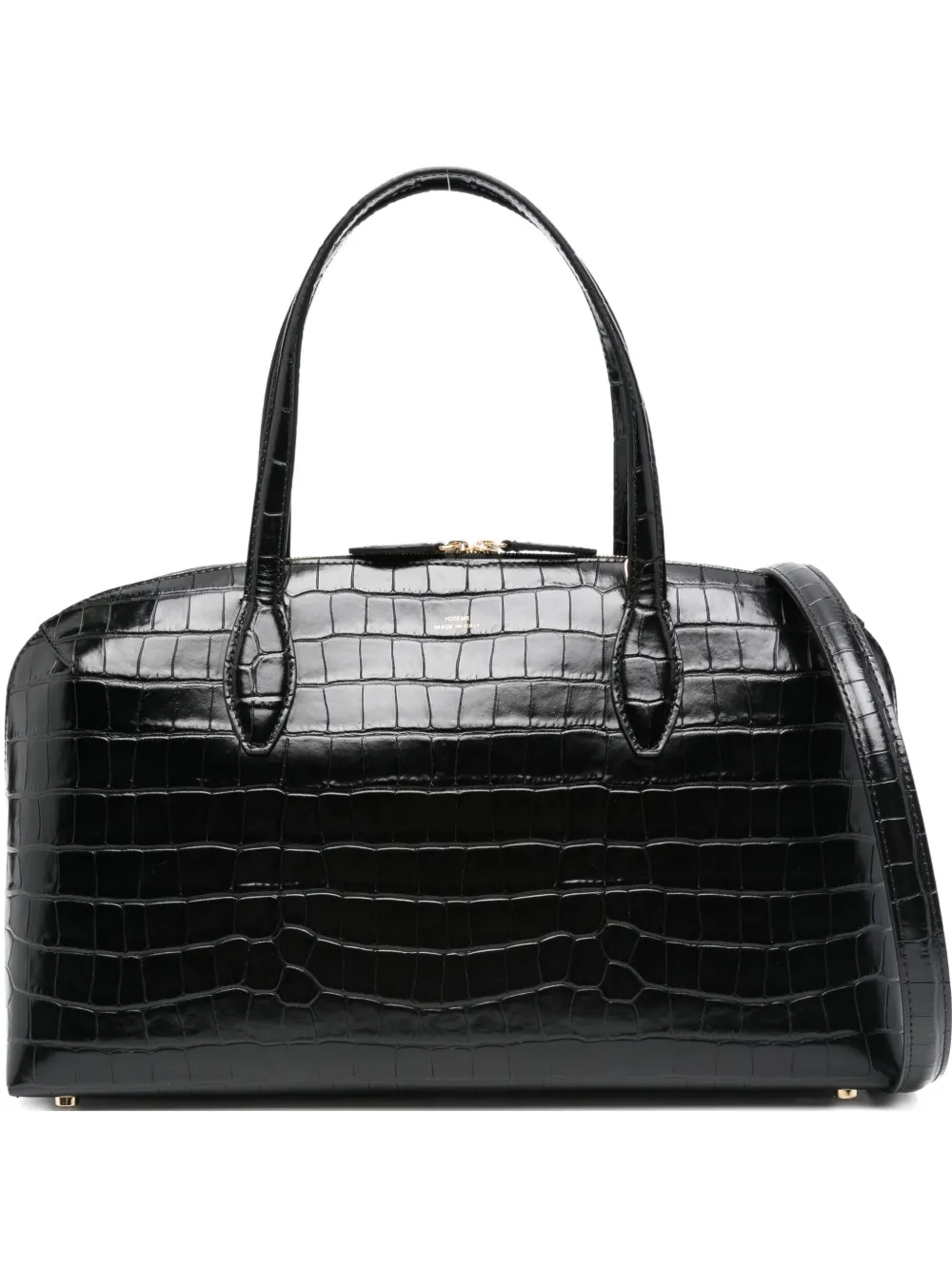 Totême Mittelgrosser Day Tote Bag Mit Kroko-prägung In Black