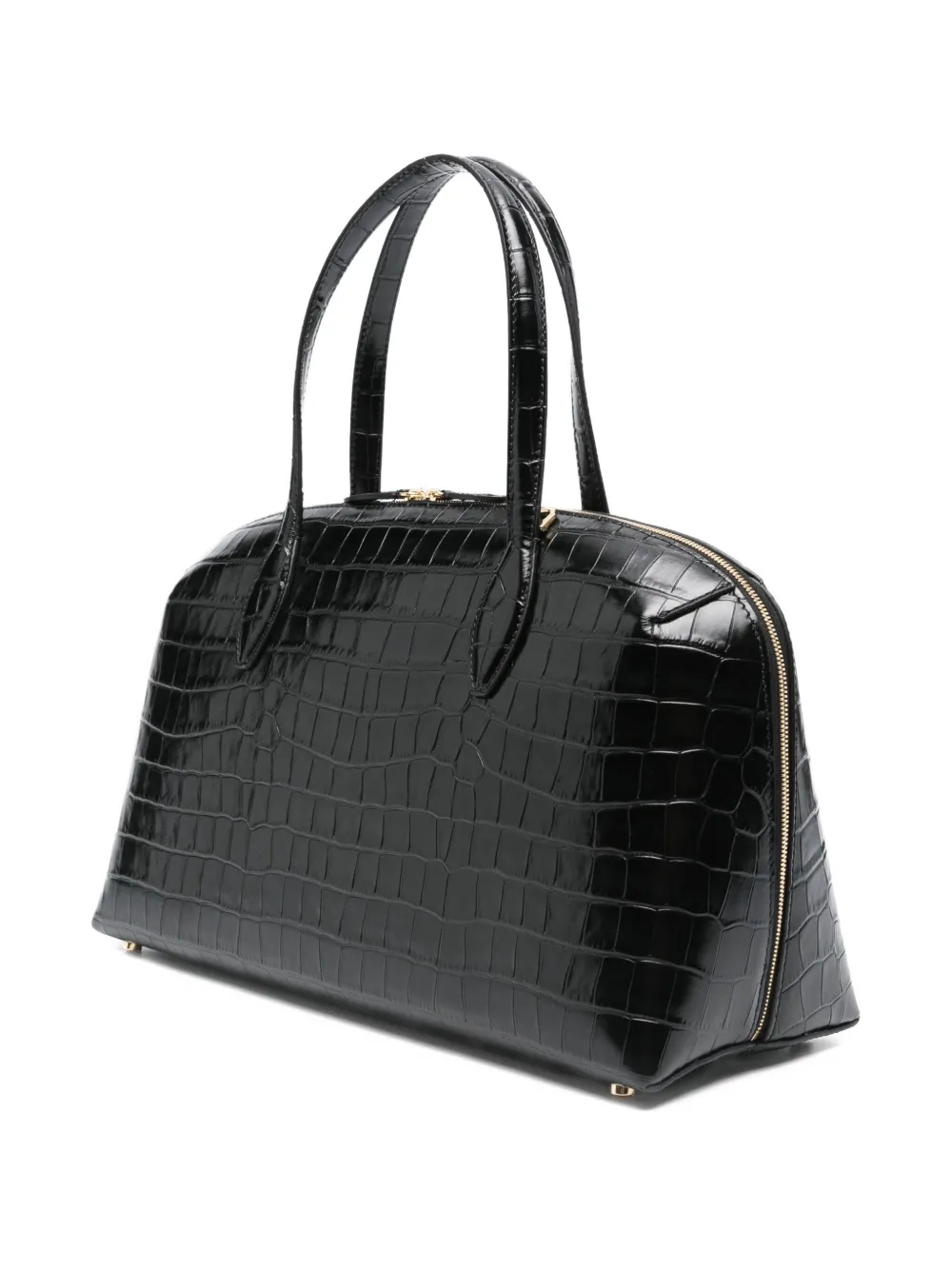 Totême Mittelgrosser Day Tote Bag Mit Kroko-prägung In Black