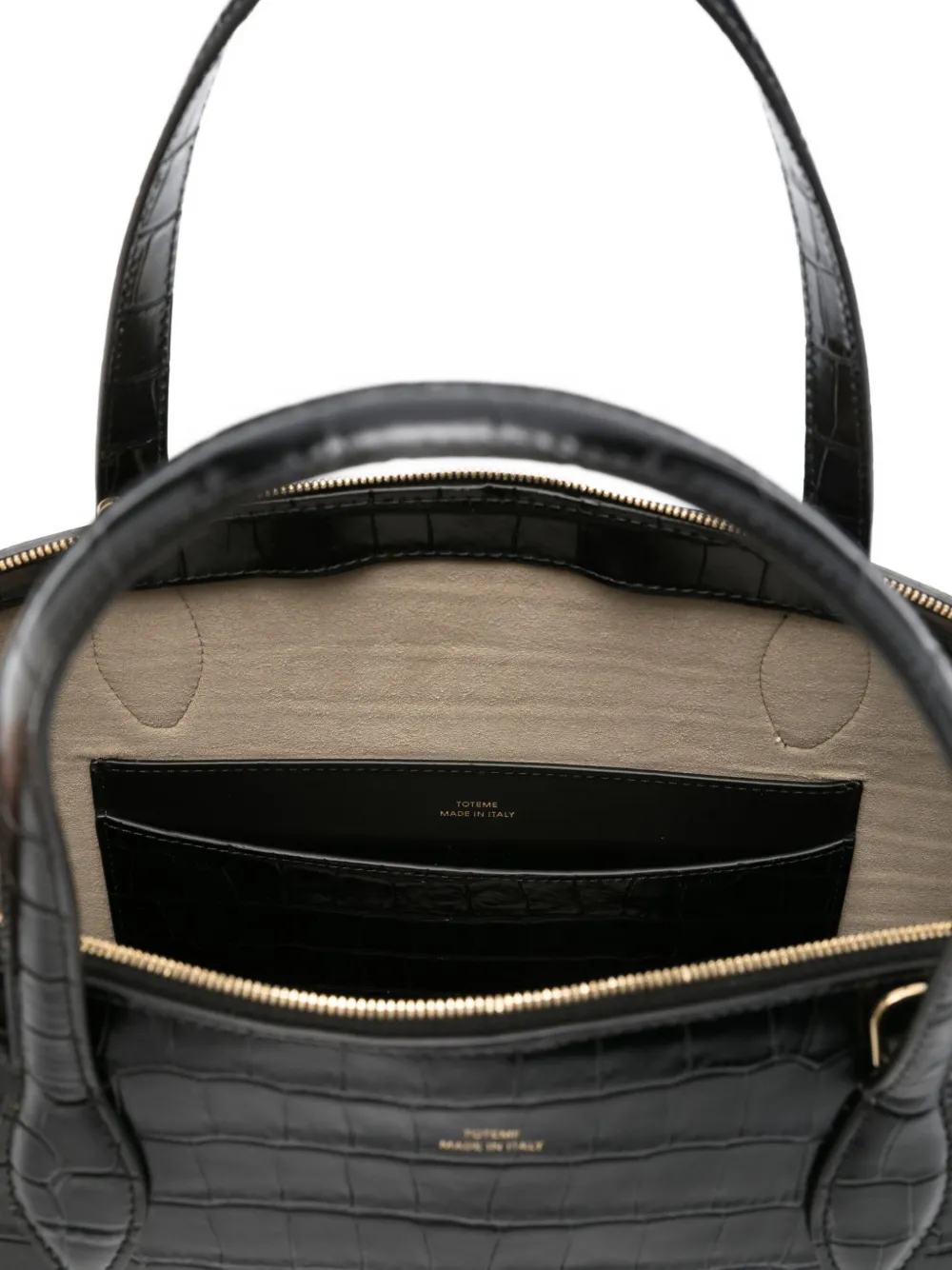 Totême Mittelgrosser Day Tote Bag Mit Kroko-prägung In Black