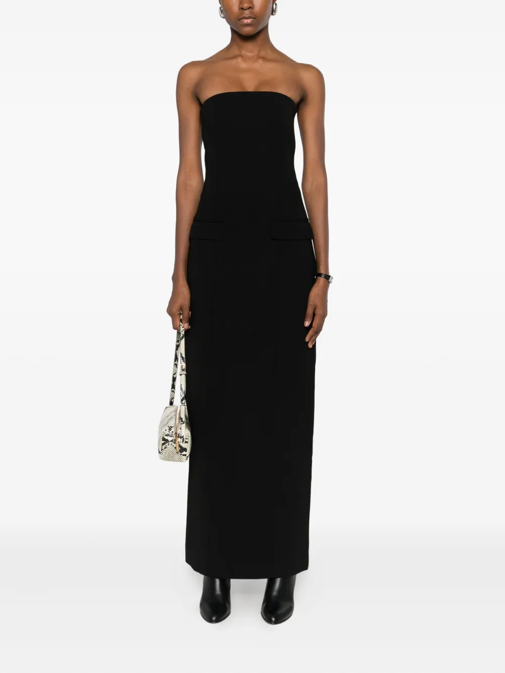 TOTEME Strapless jurk met klepzak - Zwart
