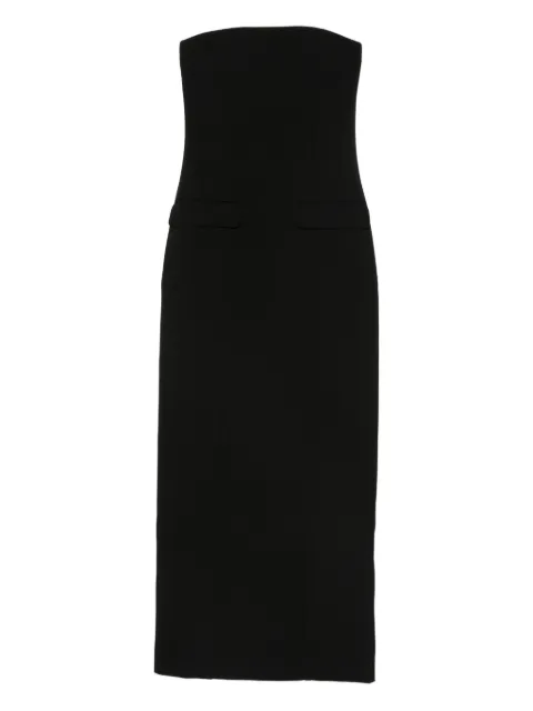 TOTEME vestido strapless con bolsillos y solapa